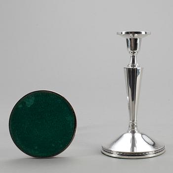 LJUSSTAKAR, ett par, silver, MGAB, 1964.