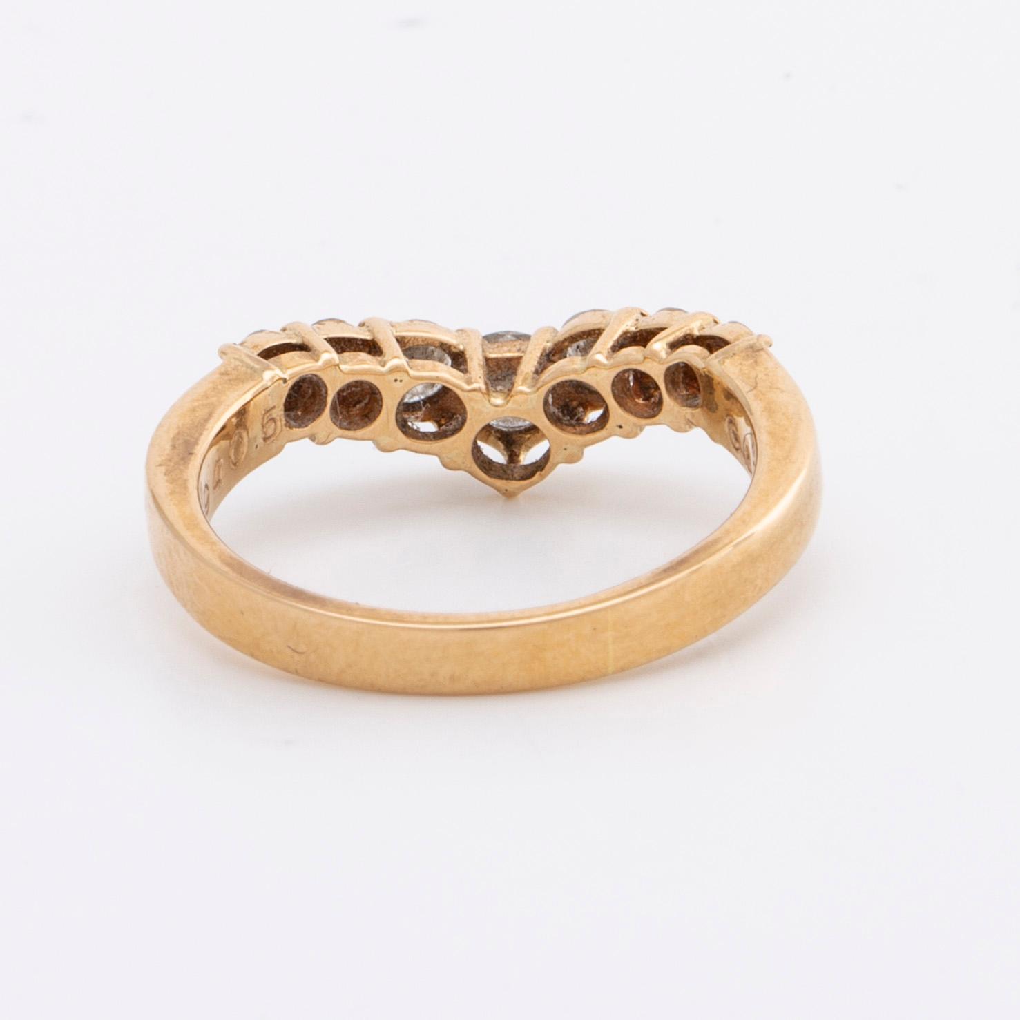 RING 18k gold w 7 brilliant-cut diamonds approx 0,50 ct, Gothenburg 1995.