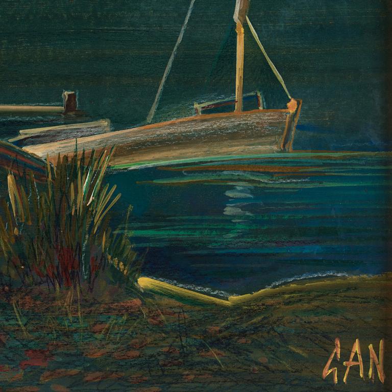 Gösta Adrian-Nilsson, Coast with sail boat.