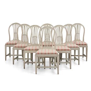 59. A set of five Gustavian chairs by C J Wadström. (Three later copies will follow the lot).