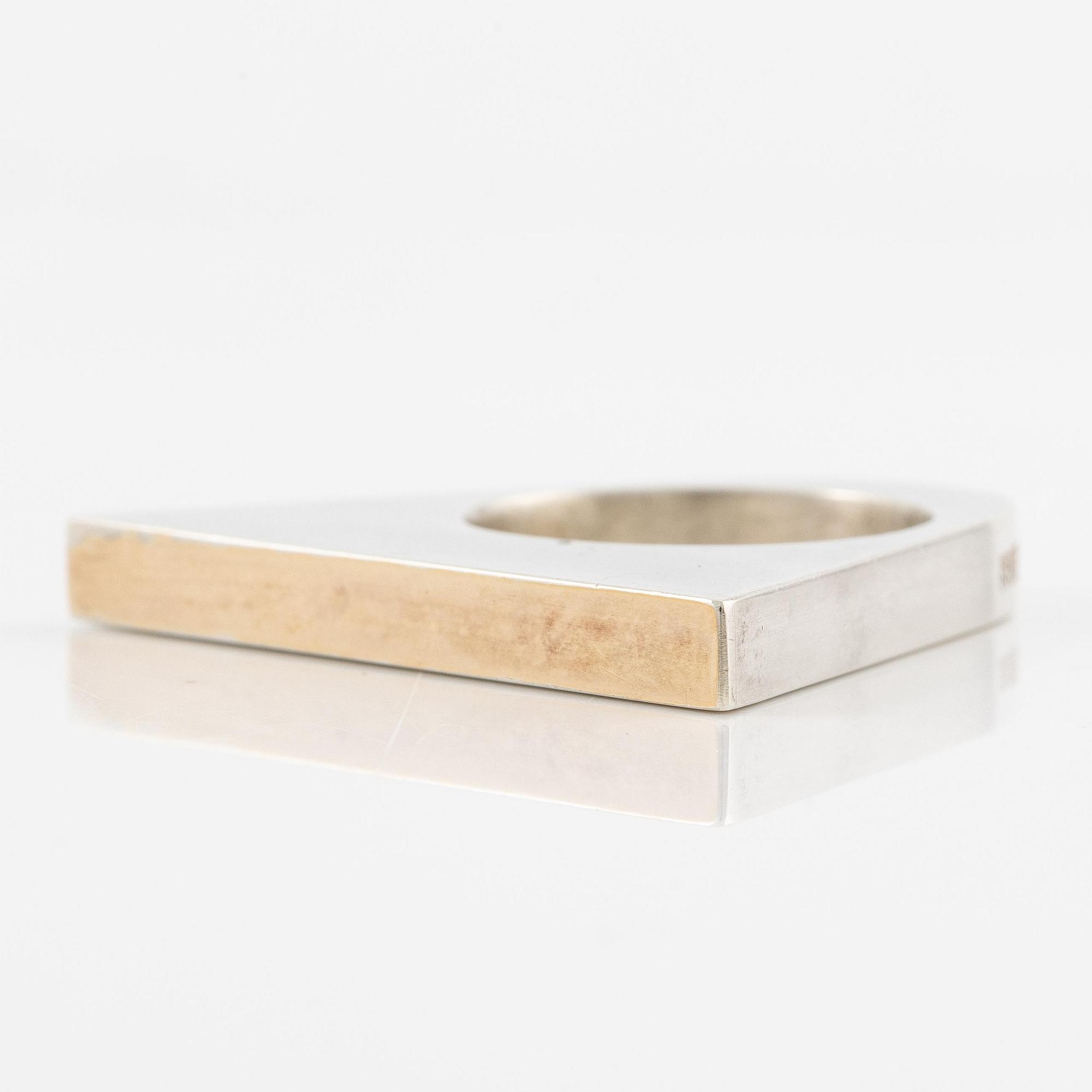 Sigurd Persson, a ring, sterling silver with gilding, Stockholm 1995.