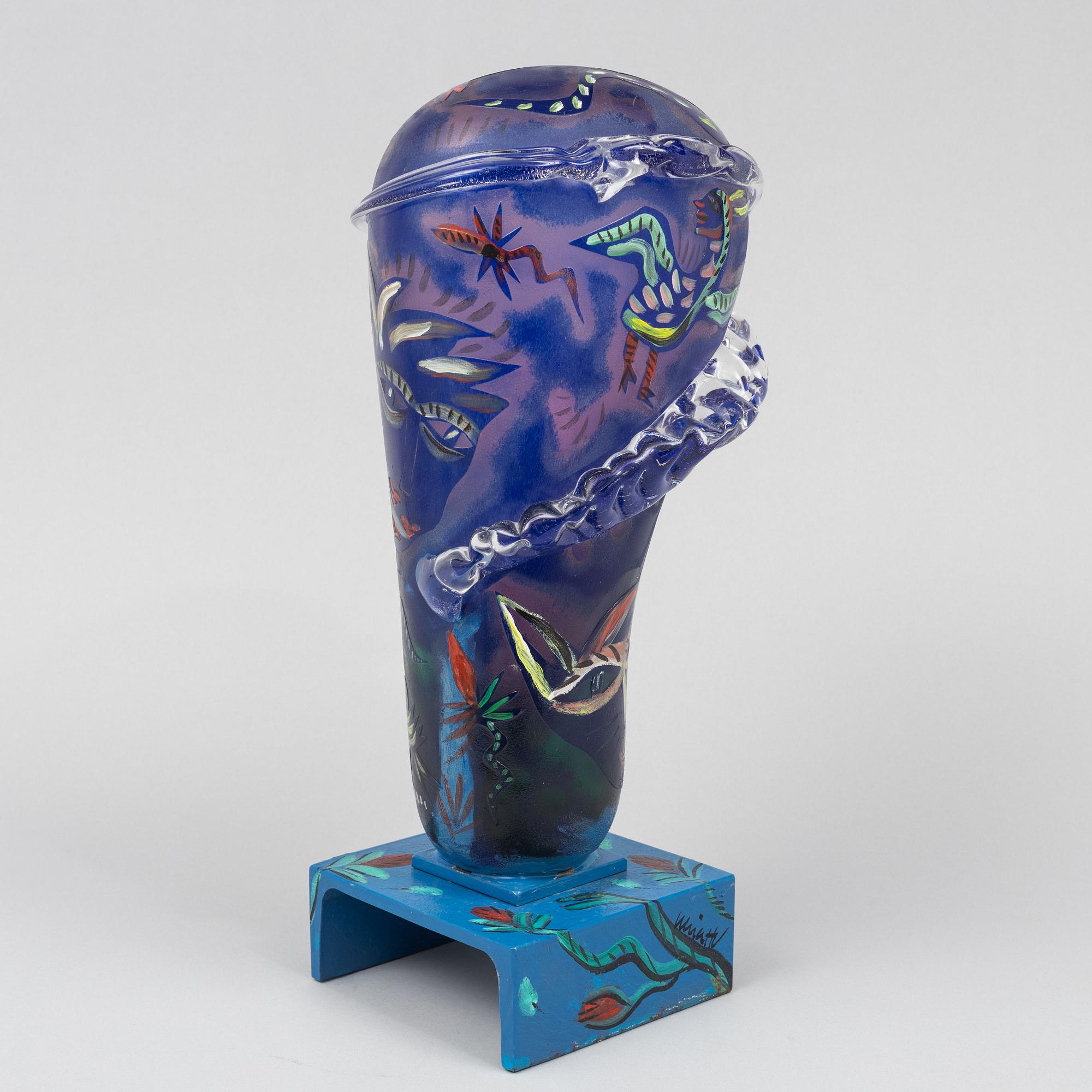 Ulrica Hydman-Vallien, a unique glass sculpture, Kosta Boda.