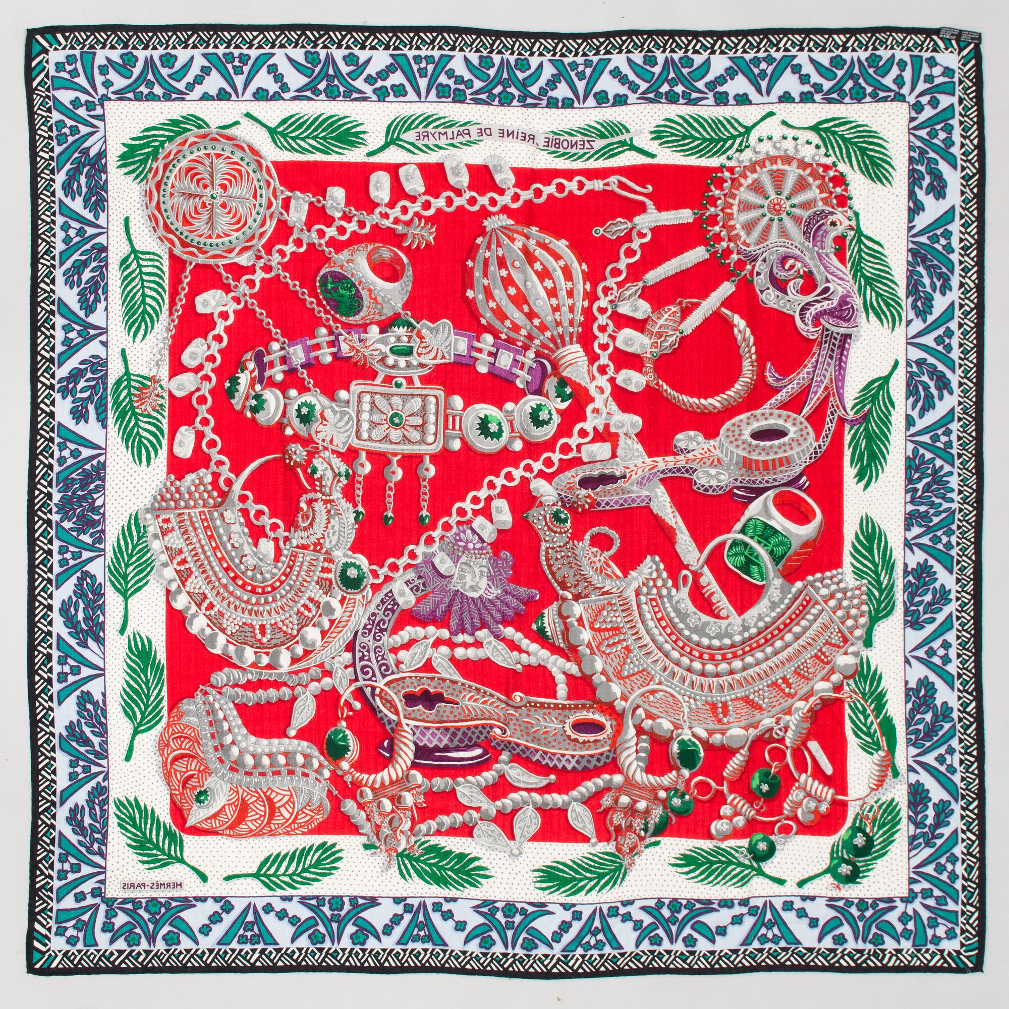 Hermès, a 'Zenobie, Reine De Palmyre' shawl.