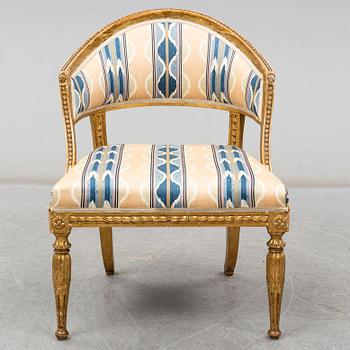 A late Gustavian armchair, circa 1800.