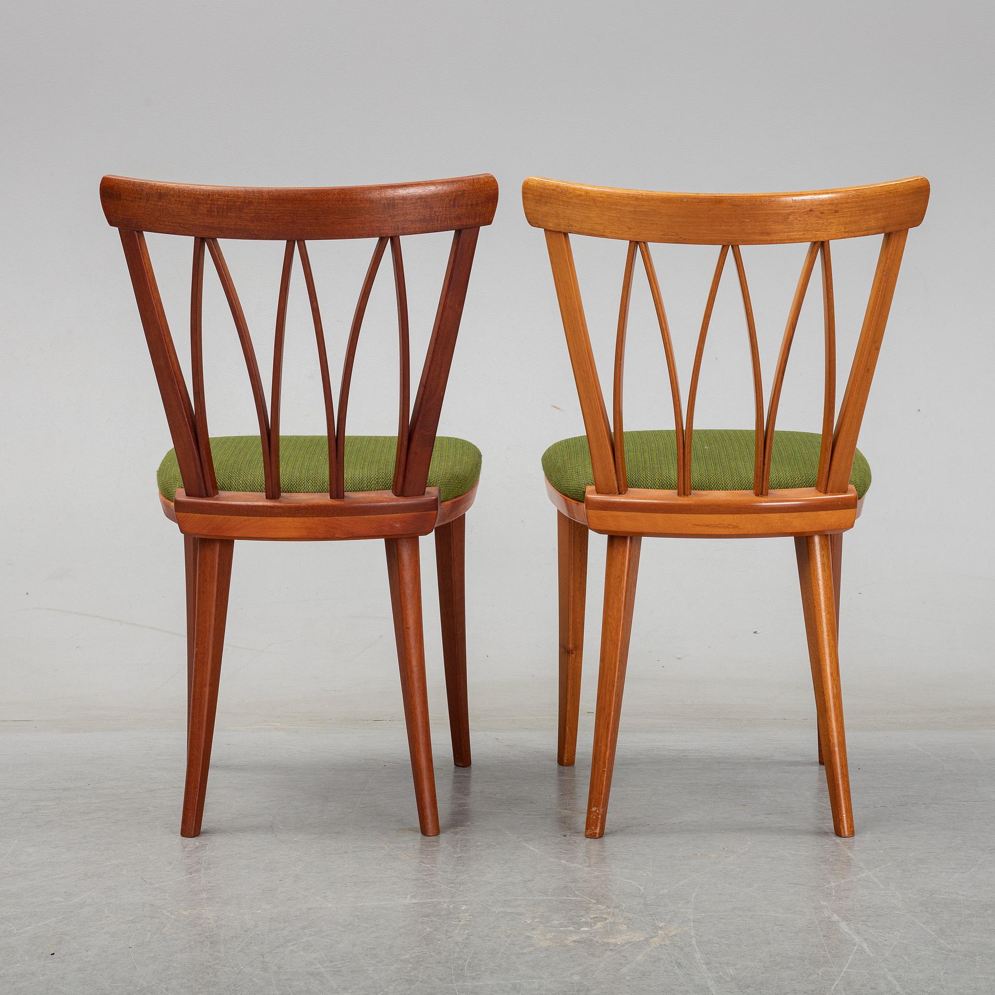 Carl Malmsten, a set of five chairs.