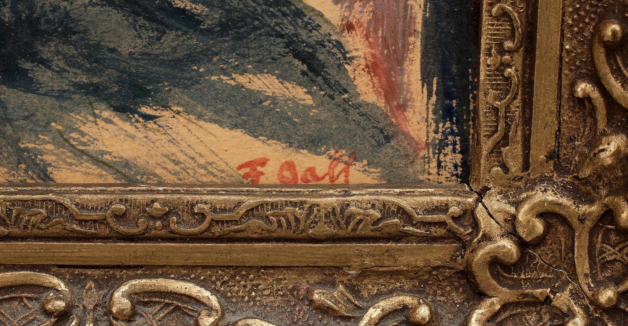 FRANCOIS GALL, olja på pannå, sign.