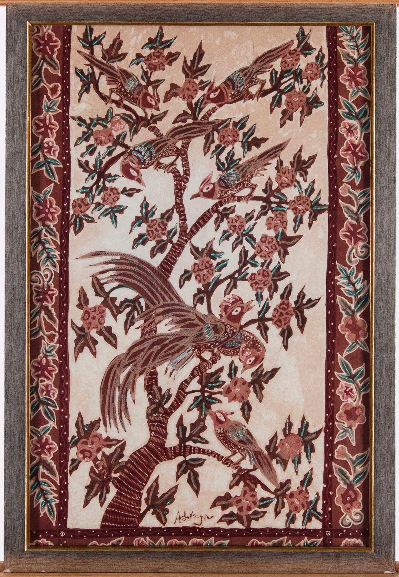 TEXTILTAVLA / BATIKTRYCK, Java, 1900-talet.