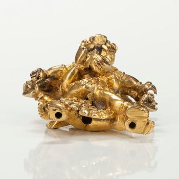 HÄNGE, förgylld brons, buddhistiskt, Indien 1700/1800-tal.