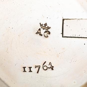 A silver Louis XV pocket watch by  Duchene & Compagnie, Geneva, mid 18th century.
