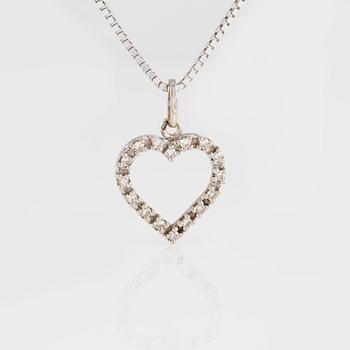 HÄNGE, 18K vitguld med åttkantslipade diamanter. Vikt 5,2 gram.
