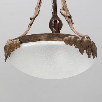 An Art Nouveau Ceiling Lamp, likely by Arvid Böhlmark's Lampfabrik, Sweden early 20th Century.