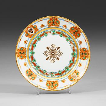 1361. A Russian dinner plate, Imperial porecelain manufactory, St Petersburg, period of Nicholas I (1825-55).