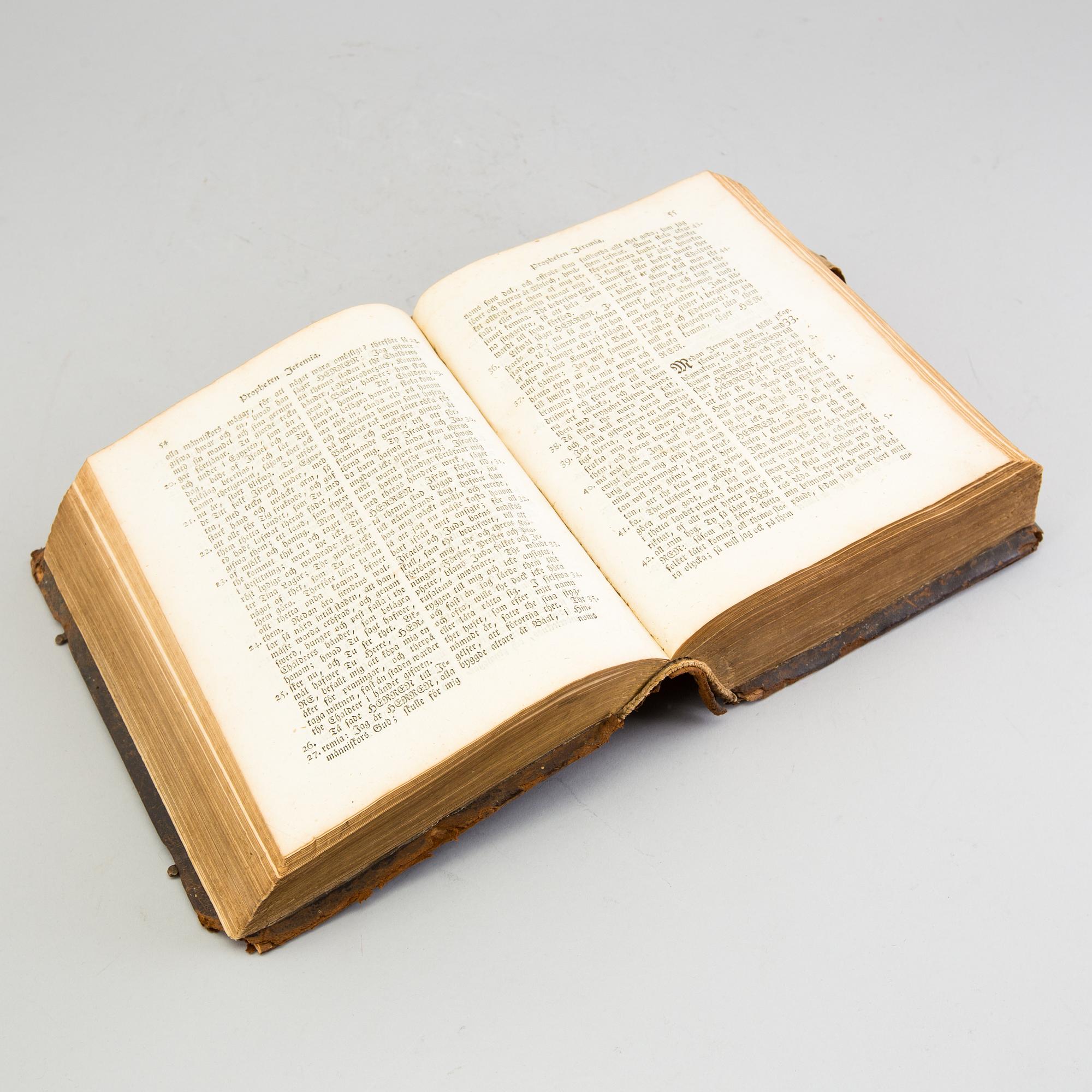 A BOOK, "Prof-öfwersättning by then Holy Scriptures", Stockholm (Johan Pfeiffer) 1774.