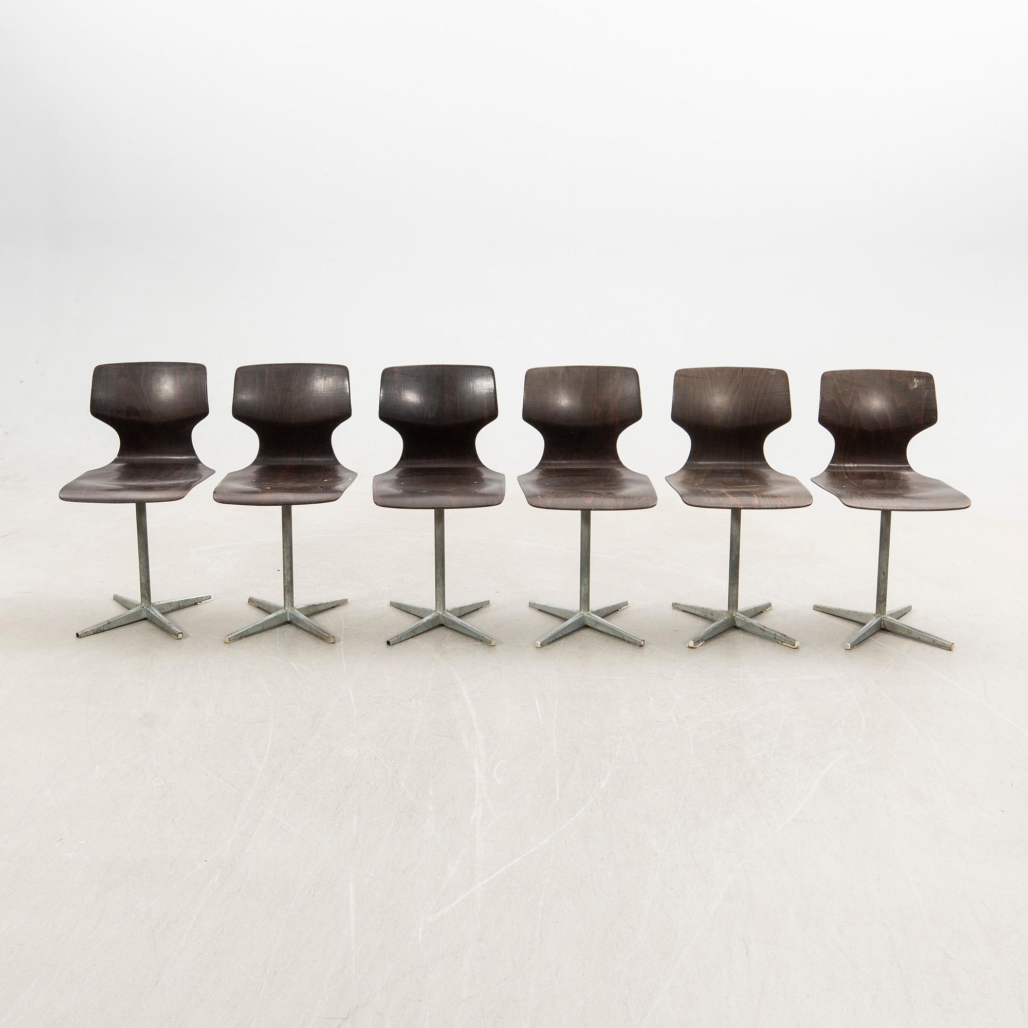 Chairs 6 pcs Pagholz Germany 1950s/60s.