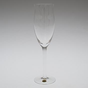 A set of twelve "Operakällaren" champagne glasses by Reijmyre Glasbruk.