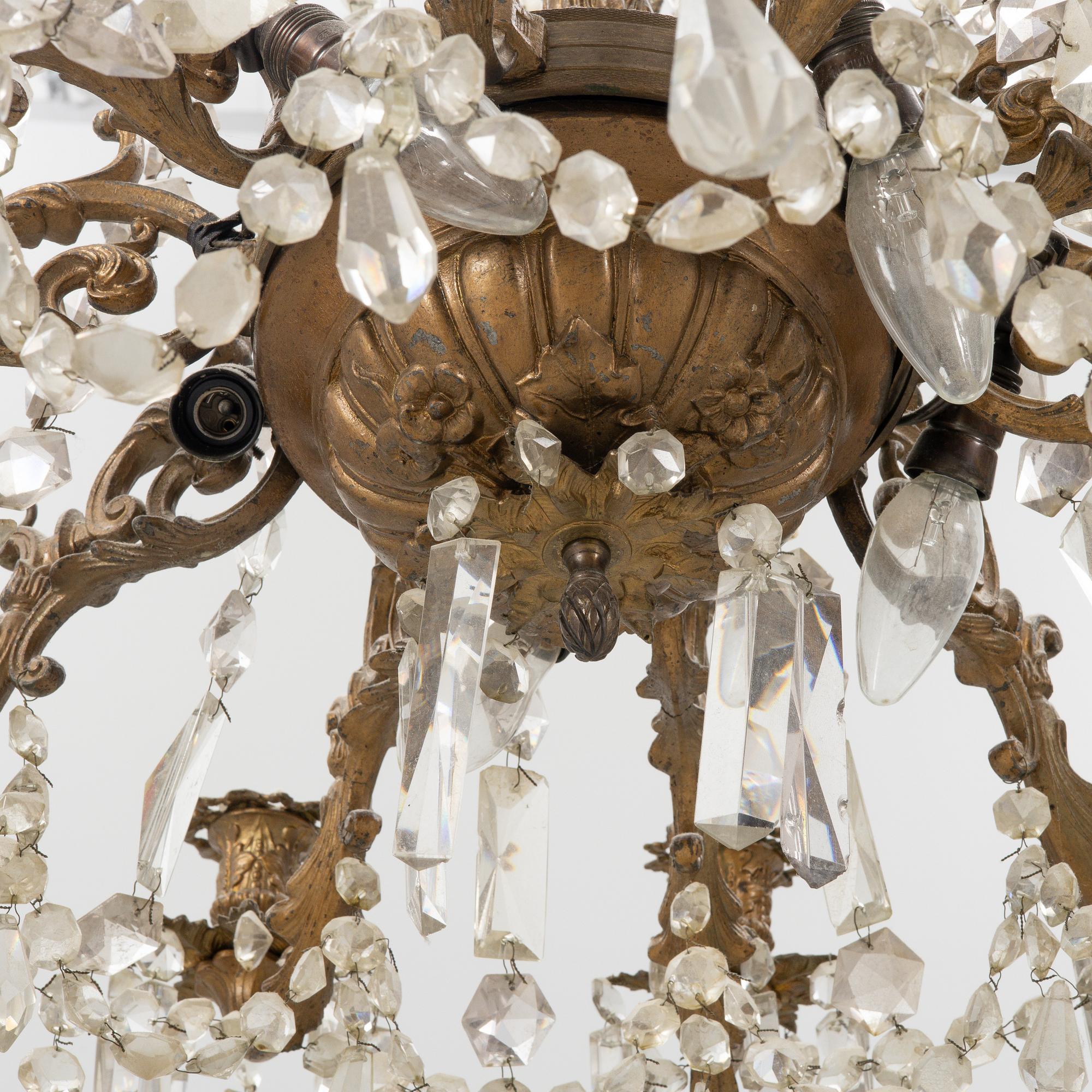 A chandelier, late 19th century.