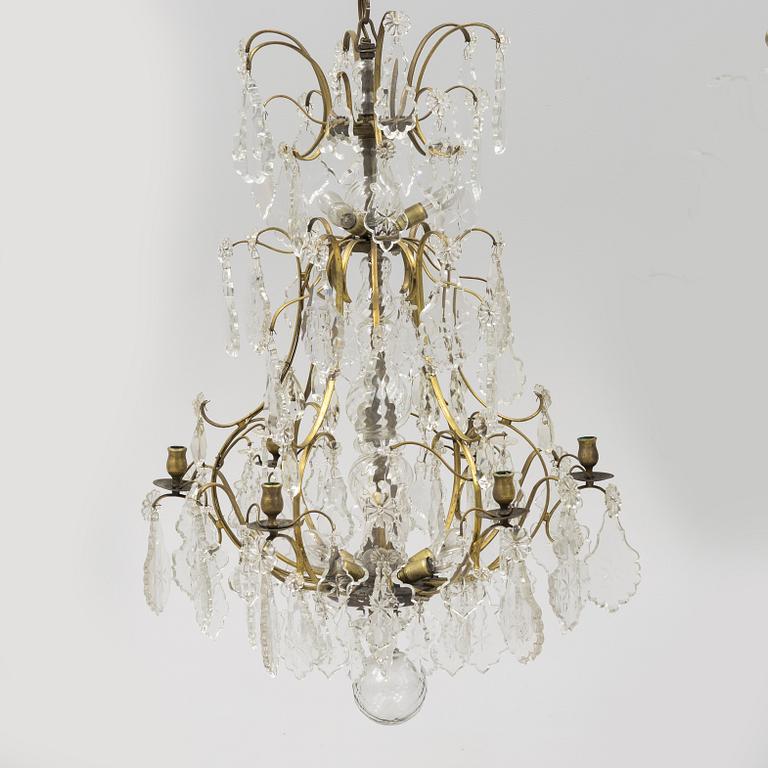 A Rococo style chandelier, first half of the 20th Century.