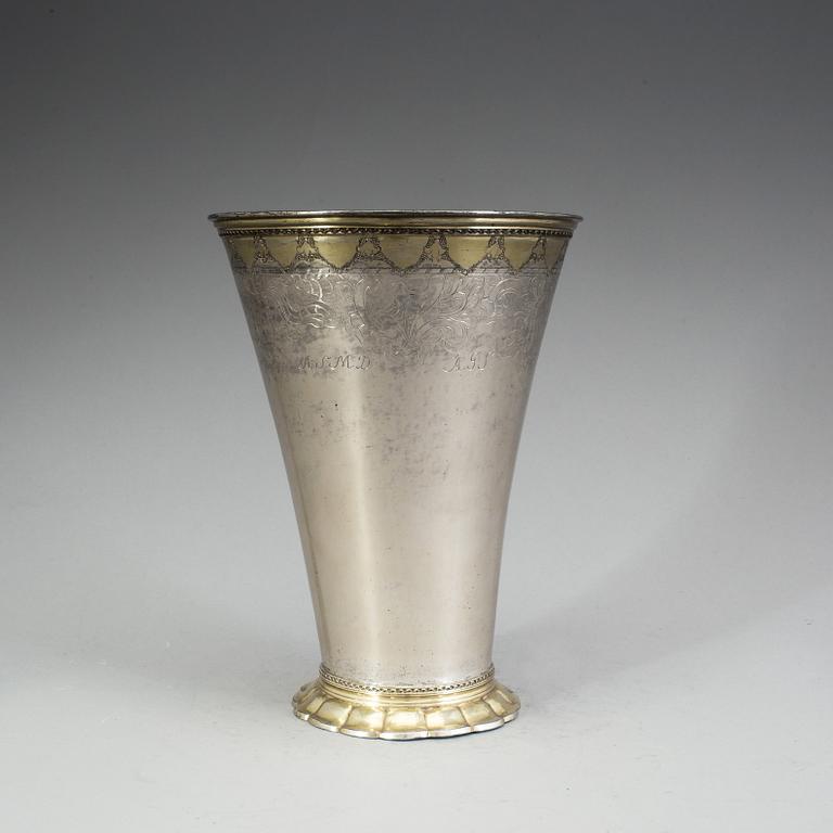 Lorens Stabeus, bägare, silver, Stockholm 1755.