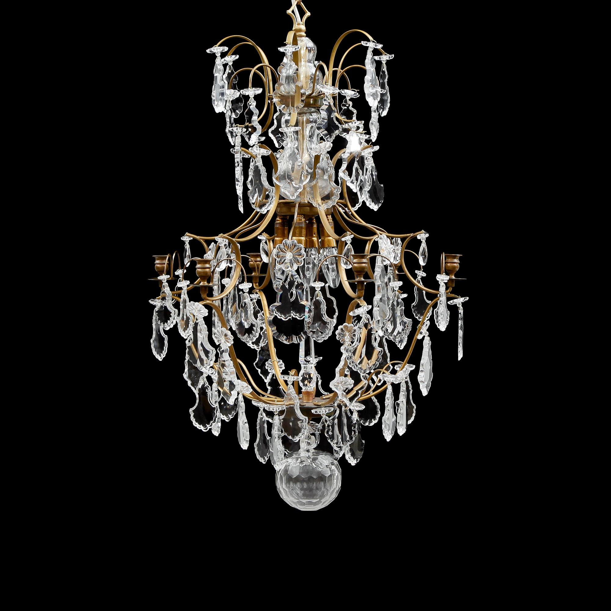 LJUSKRONA, barockstil, 1900-talets andra hälft. Höjd ca 80 cm.