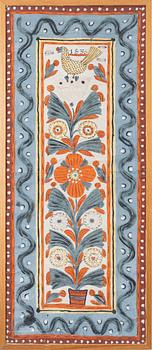 Decorative wall painting, known as “tuppamålning”, Småland, dated 1836.