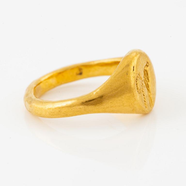Signetring, guld, möjligen Egypten, Greko-Romersk tid.