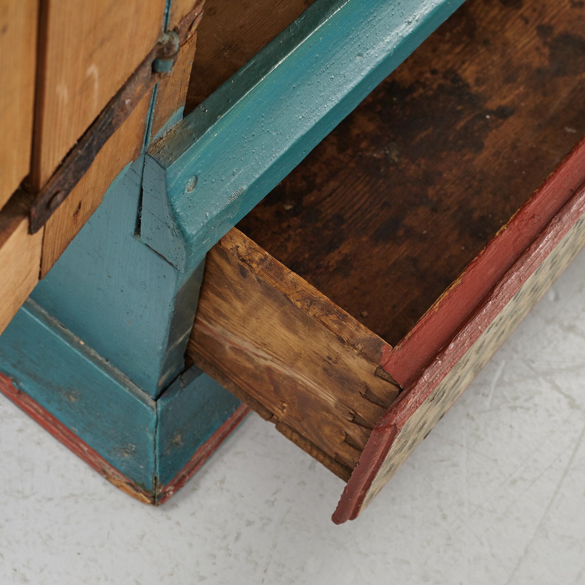 A Swedish provincial wall cabinet, possibly from Dalarna, early 19th century.