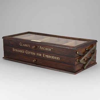 A sewing box, Clarks "Anchor" Soft Embroidery", early 1900s.