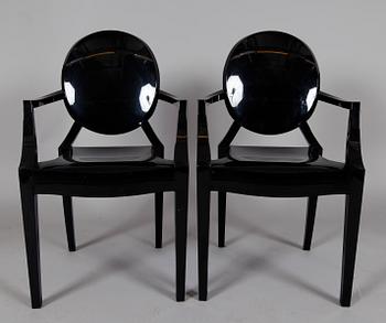KARMSTOLAR, 1 par, "Louis Ghost", Philippe Starck för Kartell.