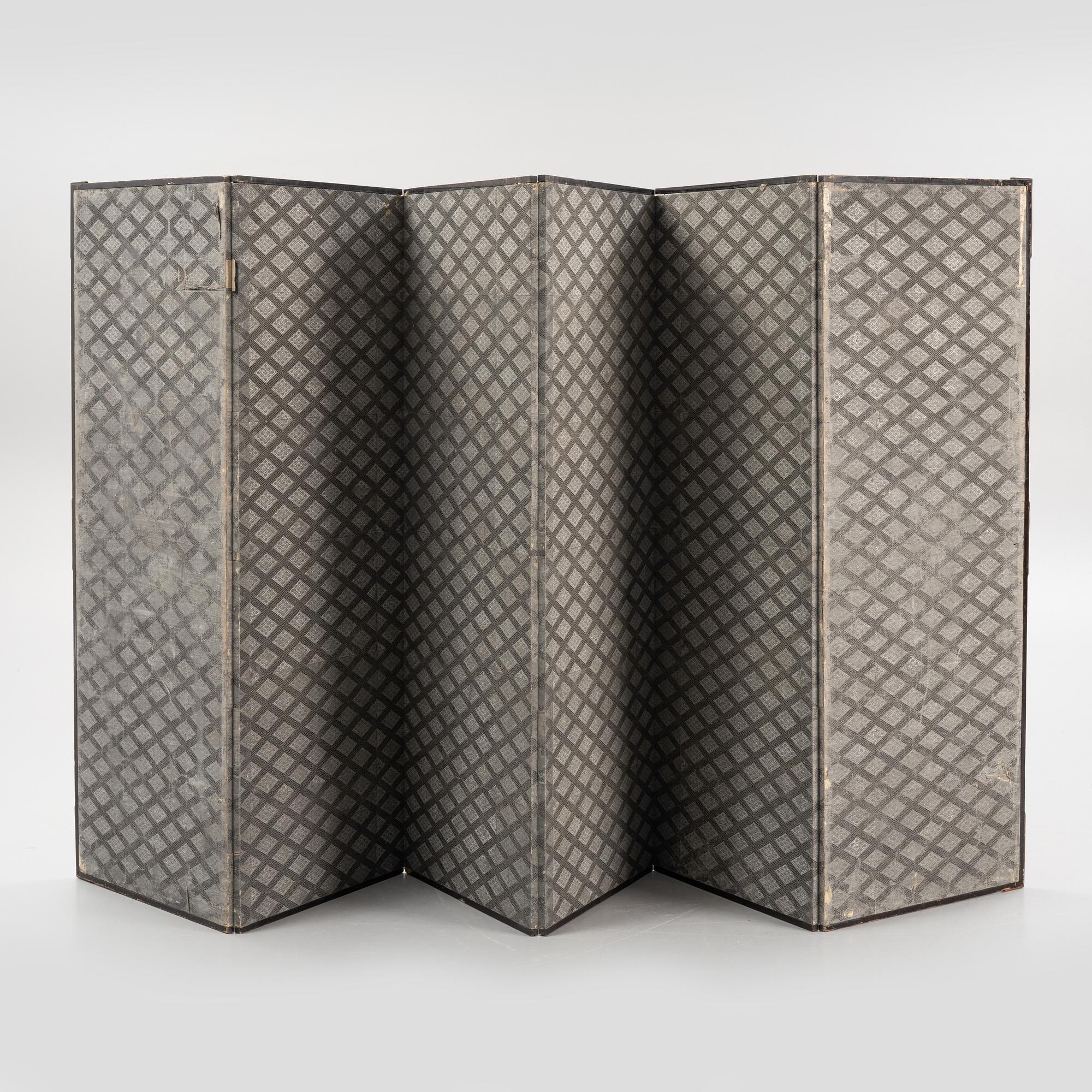 A Japanese six fold screen, probably 19th century.
