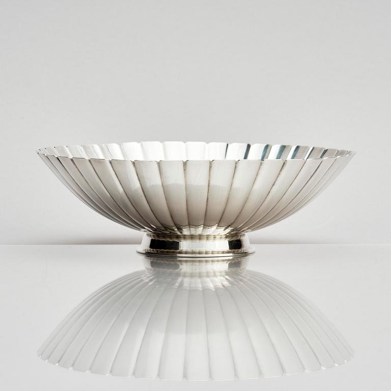 Georg Jensen, a sterling silver bowl, design no 856A, design Sigvard Bernadotte, Copenhagen 1945-77.