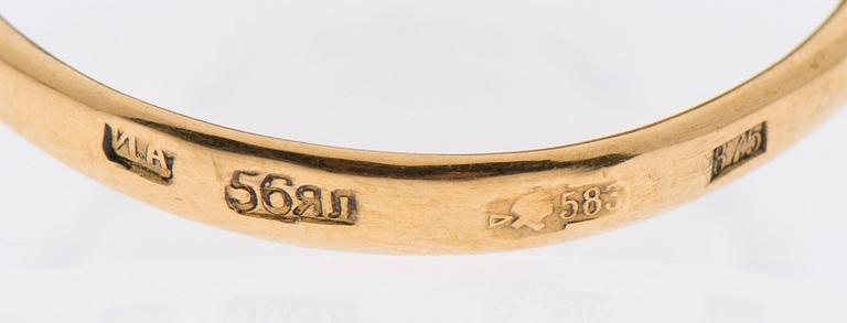 RING, guld (56) / silver, granater ca 3,5 ct. Ryska stämplar.