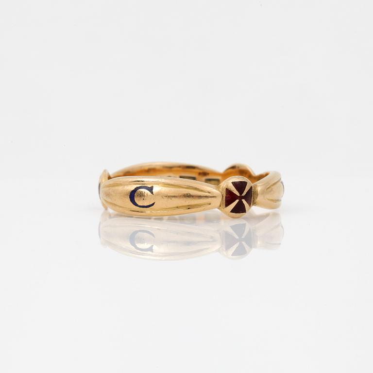 RING, 18k guld, otydliga stämplar. Vikt ca 9,5 gram. 1900-tal.