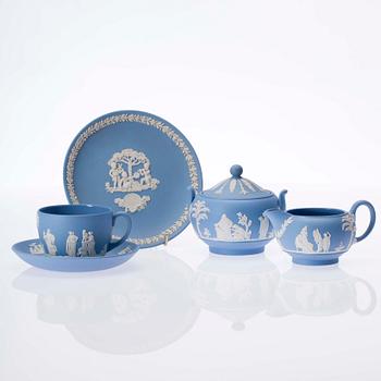 PARTI PORSLIN, 4 delar, jasperware, Wedgwood, England 1900-talets senare hälft.