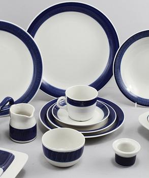 SERVISDELAR, 77 st, "Koka Blå", Hertha Bengtsson, Rörstrand, 1956-1988.