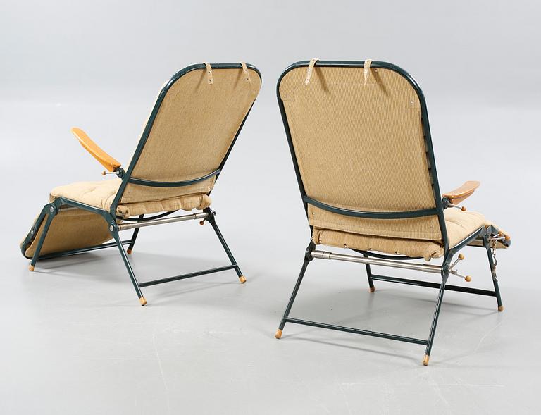 A pair of lounge chairs by C Edvard Lundquist for Lundquist and Tesch AB, 1940s/50s.