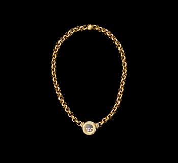 HALSBAND, 18K guld, diamanter. Chopard Happy Diamonds. Vikt ca 98 g.