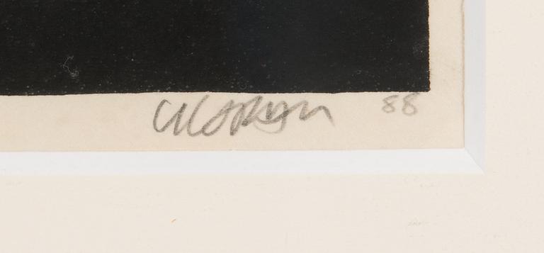 Clifton Karhu, träsnitt, signerad och daterad -88, numrerad 23/100.