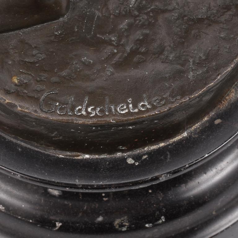 STATYETT, brunpatinerad brons, märkt Goldscheider, 1800-tal.