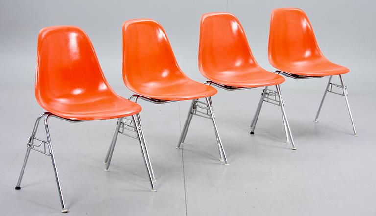 STOLAR, 4 st, "DSSN", Charles Eames för Herman Miller, inköpta på Nordiska Kompaniet.