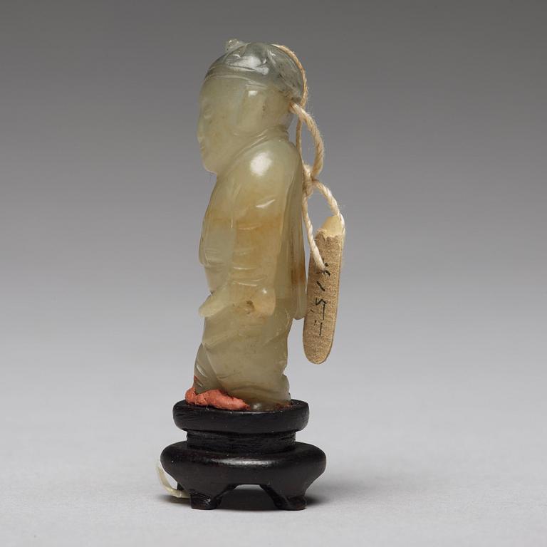 A set of three nephrite figurines, Qing dynasty.