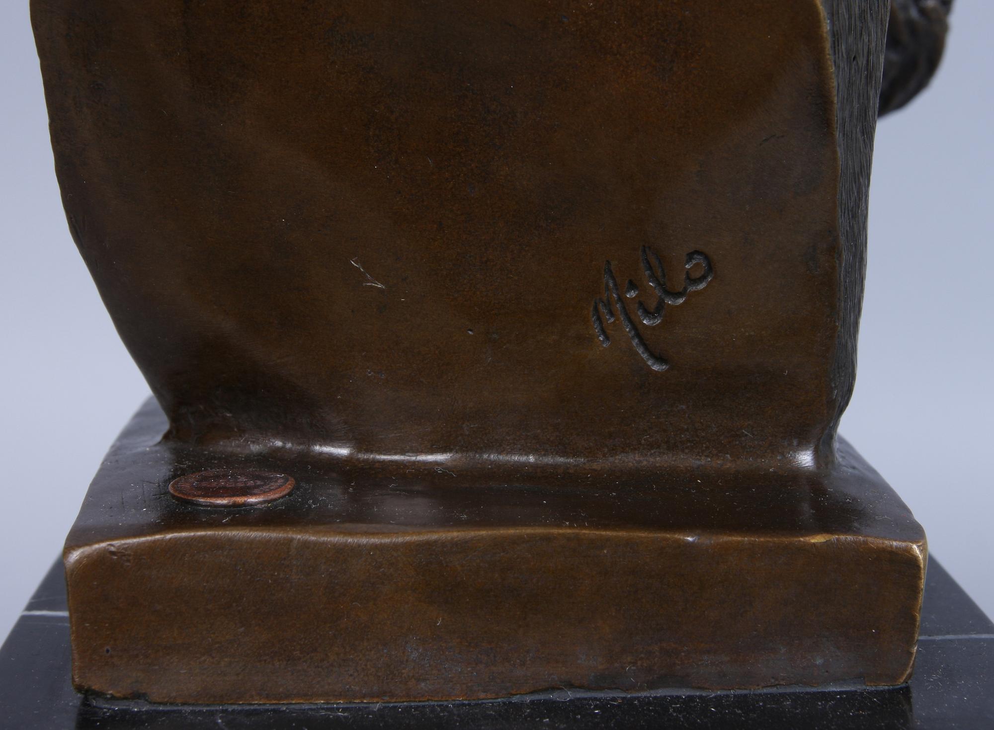 FIGURIN, brons, märkt "Milo", 1900/2000-tal.