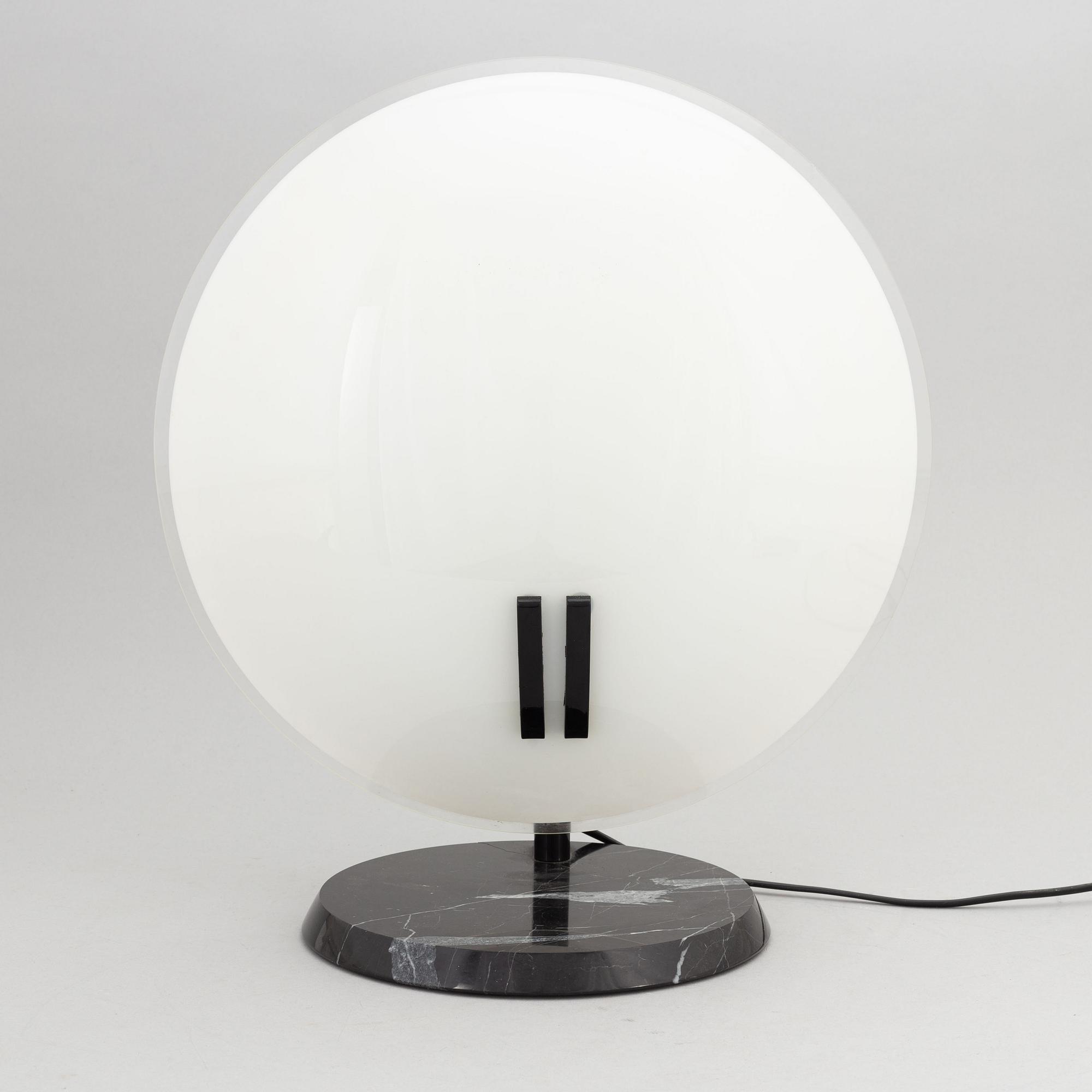 Bruno Gecchelin, a 'Perla Table Lamp' from Oluce, Italy, designed 1980.