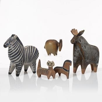 Lisa Larson, five figurines, Gustavsberg.