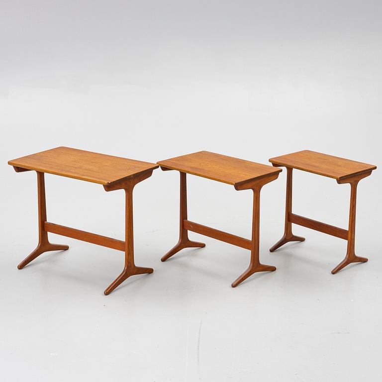 Erling Torvits, a three-piece nesting table, Denmark, 1960's.
