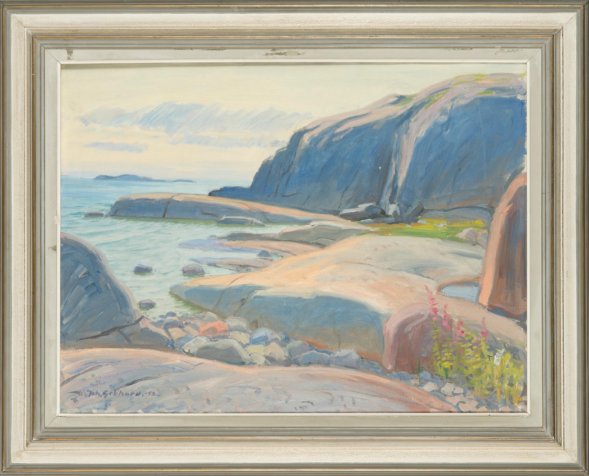 Johannes Gebhard, Cliffs by the shore.