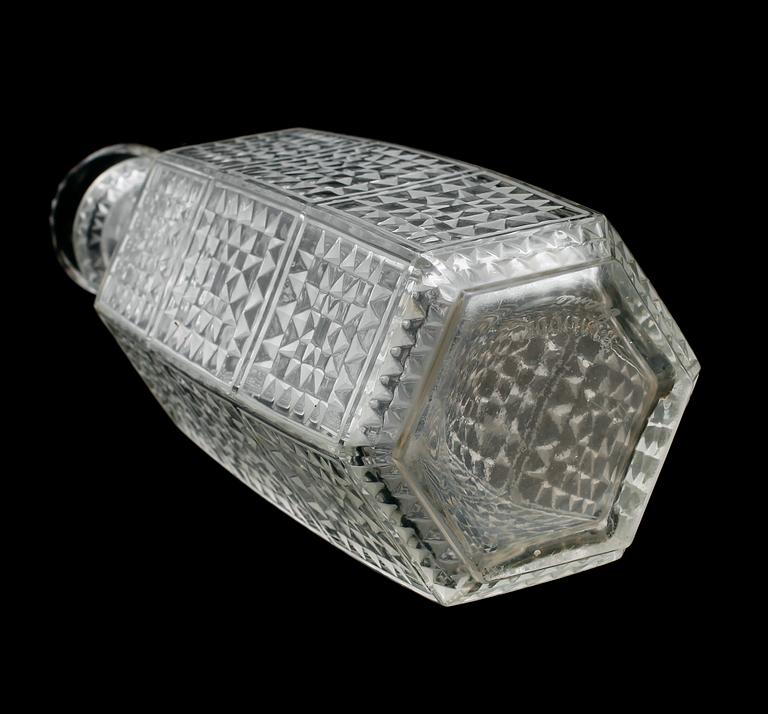 KARAFF, glas, modell 3169, "Dundee Mosaique", René Lalique, Frankrike, 1900-talets första hälft.