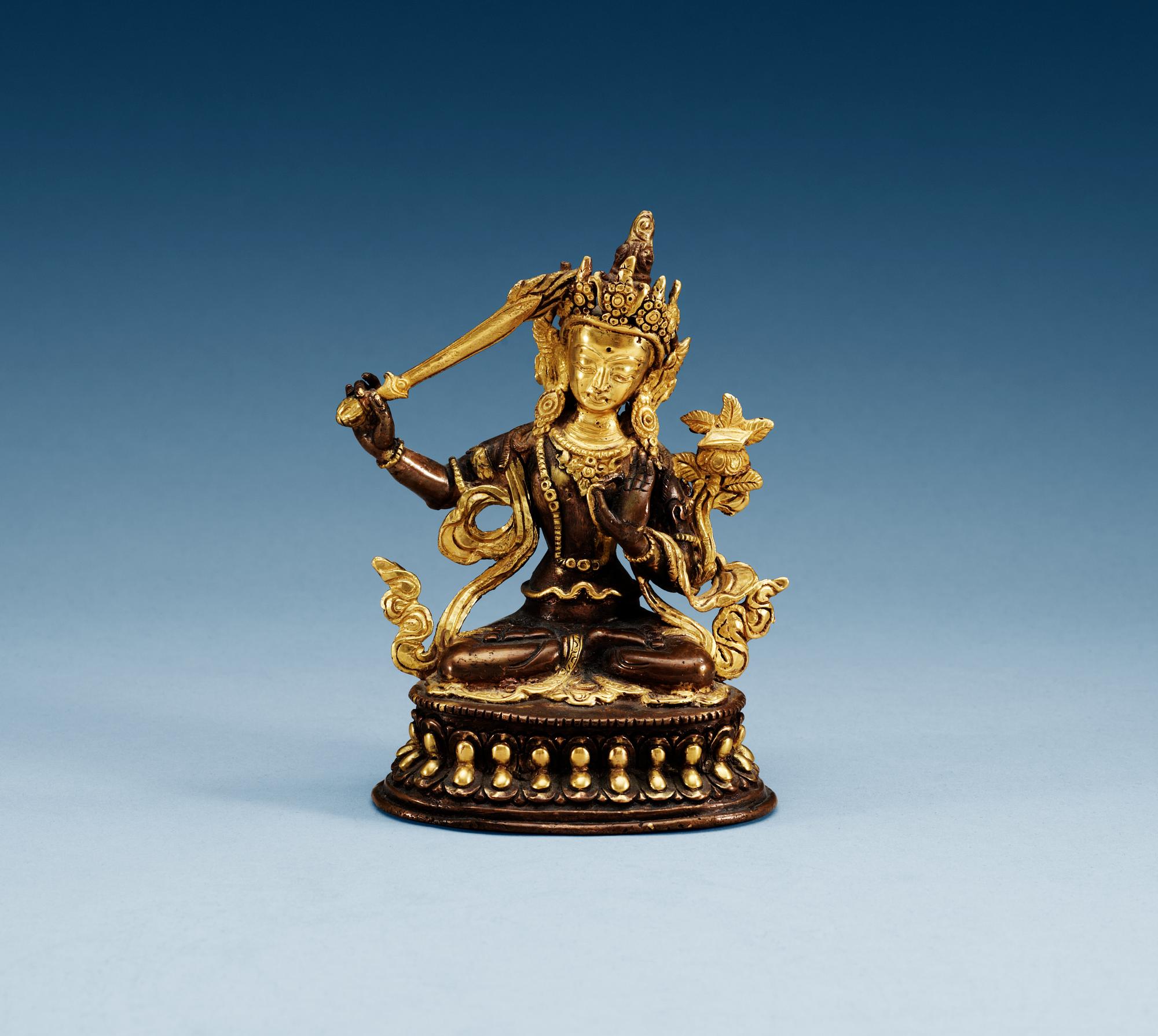 FIGURIN, förgylld koppar. Sinotobetansk, Qing dynastin, 1800-tal.