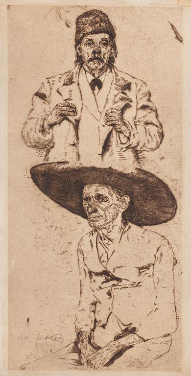 Lotte Laserstein, Portraits of two men in hats.