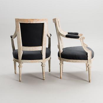 A PAIR OF GUSTAVIAN ARMCHAIRS, signed Erik Öhrmark.