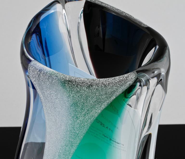 VAS, glas, Mats Jonasson, Målerås, limited edition, signerad och numrerad 6/99, 2000-tal.